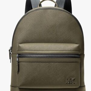 Michael Kors Olive Backpack for Mens Edison Dome Leather Backpack